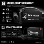 24V 100Ah LifePO4 Lithium Battery - Image 3